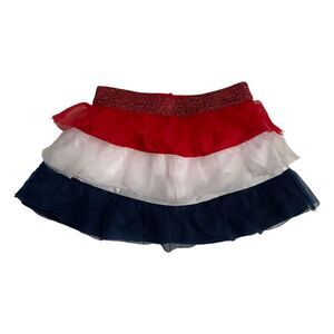 ❤️ Patriotic Tulle Tutu Red White Blue Skirt/Skort Size 18 Months